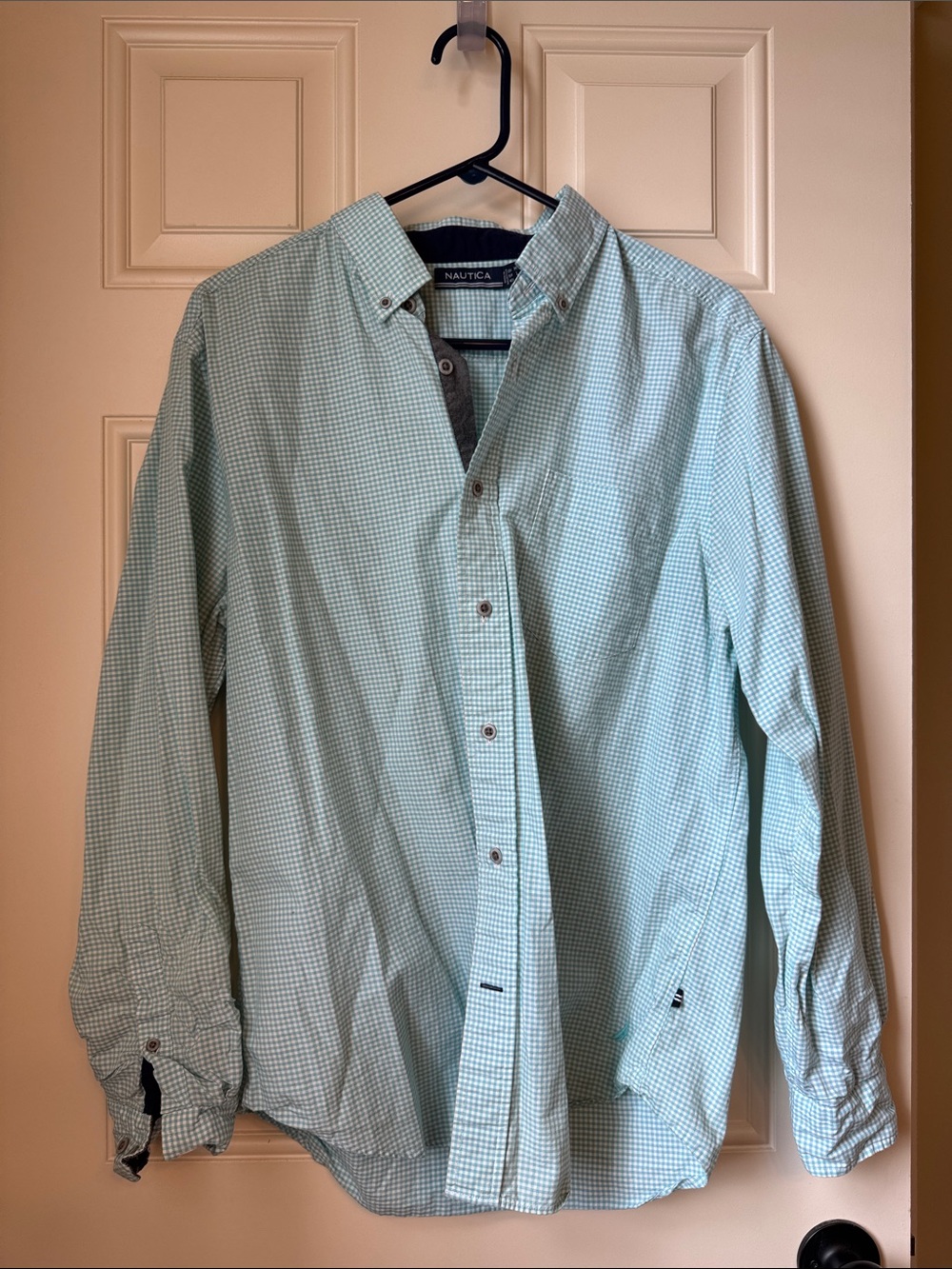 Nautica Men's Mint Green Micro-Check Button-Down Shirt